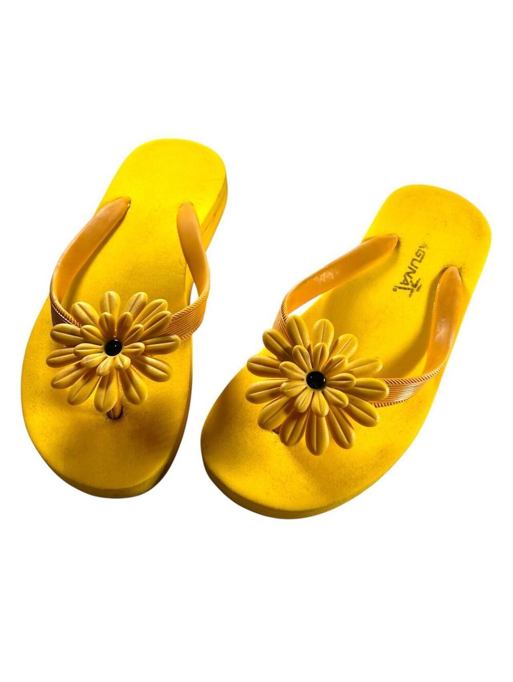 Y2K Yellow Daisy Flower Flip Flops